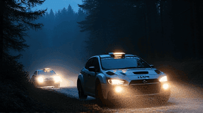 Night Rally Racing: Navigating Dangerous Terrain with Just Headlights