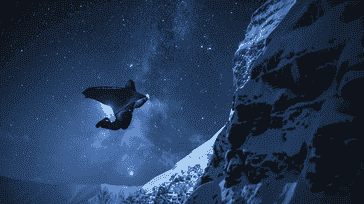 Nighttime Excitement Wingsuit Flying Under the Stars